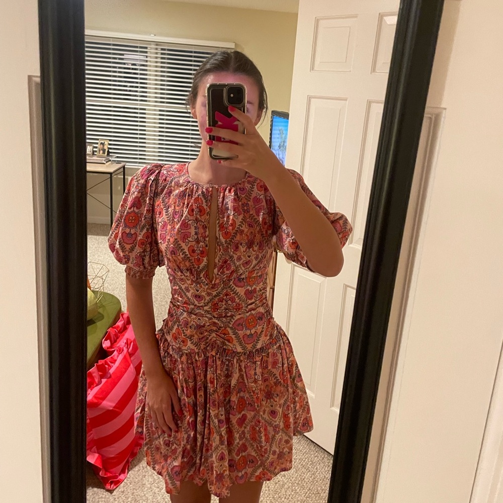 KARLIE Floral Puff Sleeve Dress
